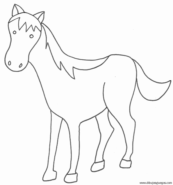 dibujo-de-caballo-128 | Dibujos y juegos, para pintar y colorear